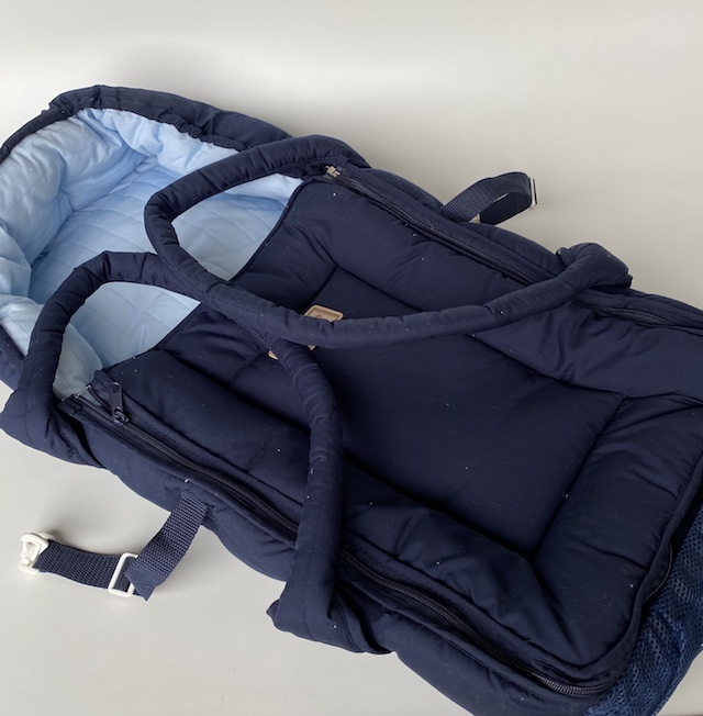 BABY CARRIER, Blue Quilted Carry Cot
